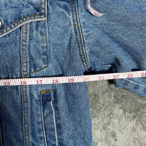 Vintage 90s Planet Hollywood Jacket Mens M Blue Denim Las Vegas Embroidered - Picture 9 of 10